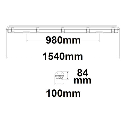 Lineaire armatuur | waterdicht | 150cm | PowerSwitch 33-60W | IP65