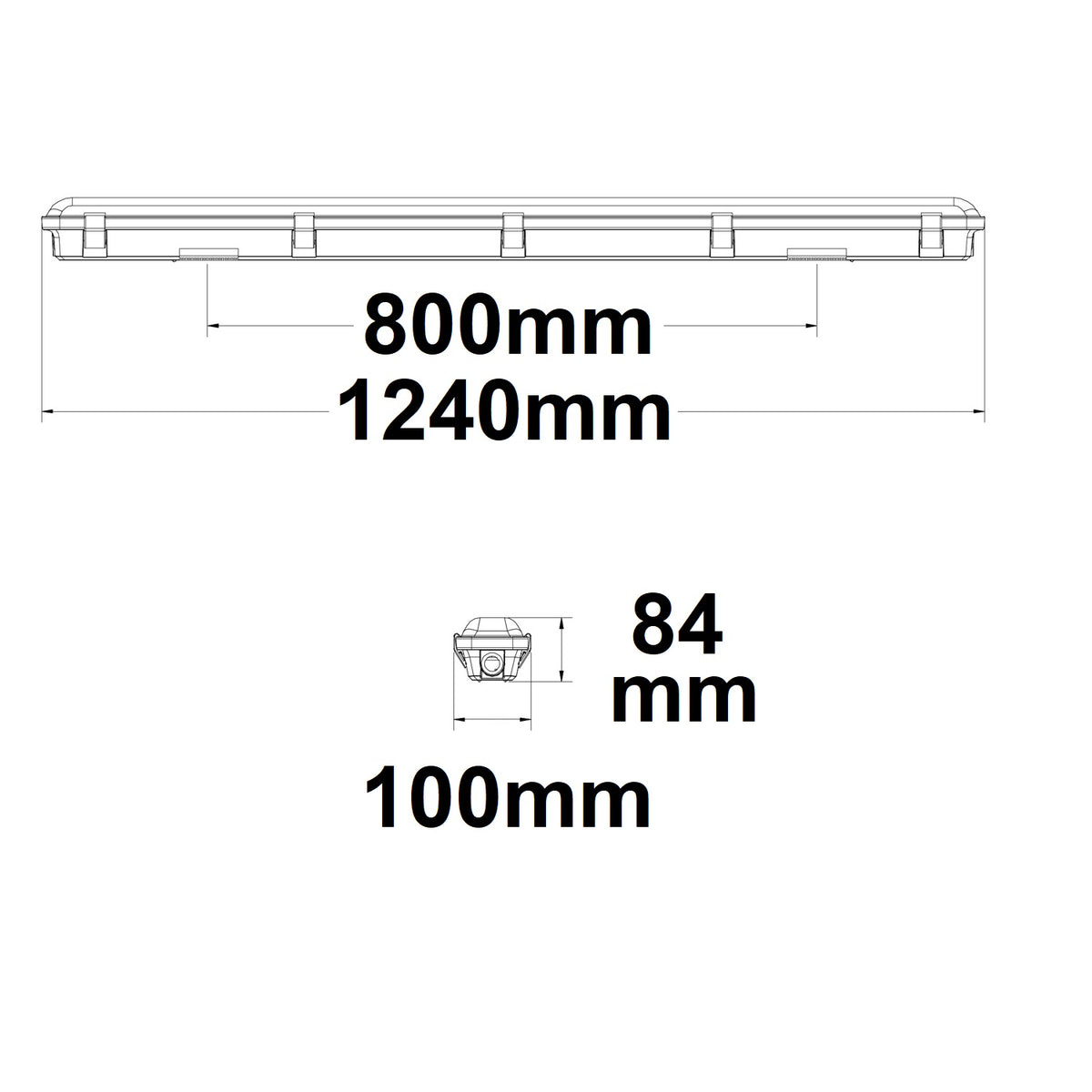 Lineaire armatuur | waterdicht | 120cm | PowerSwitch 22-40W | IP65