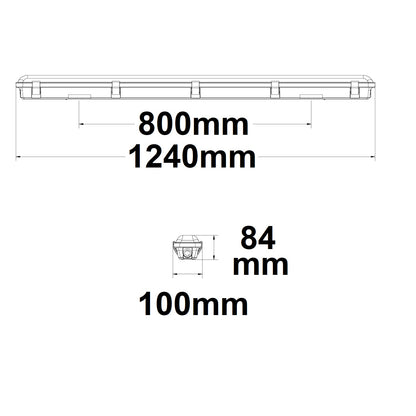 Lineaire armatuur | waterdicht | 120cm | PowerSwitch 22-40W | IP65
