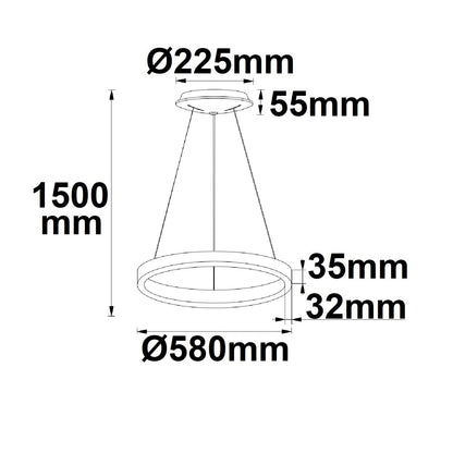 Circle 580 | Hanglamp | rond | zwart | ColorSwitch 3000/3500/4000K | 48W | dimbaar