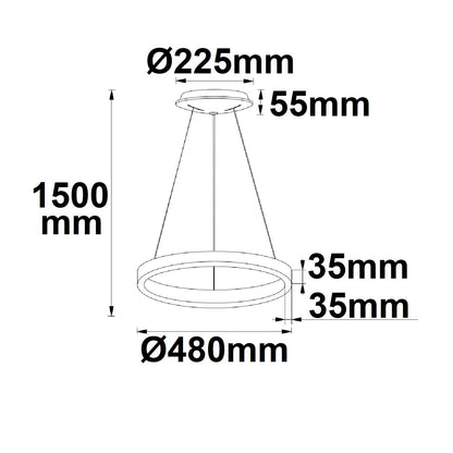 Orbit 480 | Hanglamp | rond | ColorSwitch 3000/3500/4000K | 38W | dimbaar