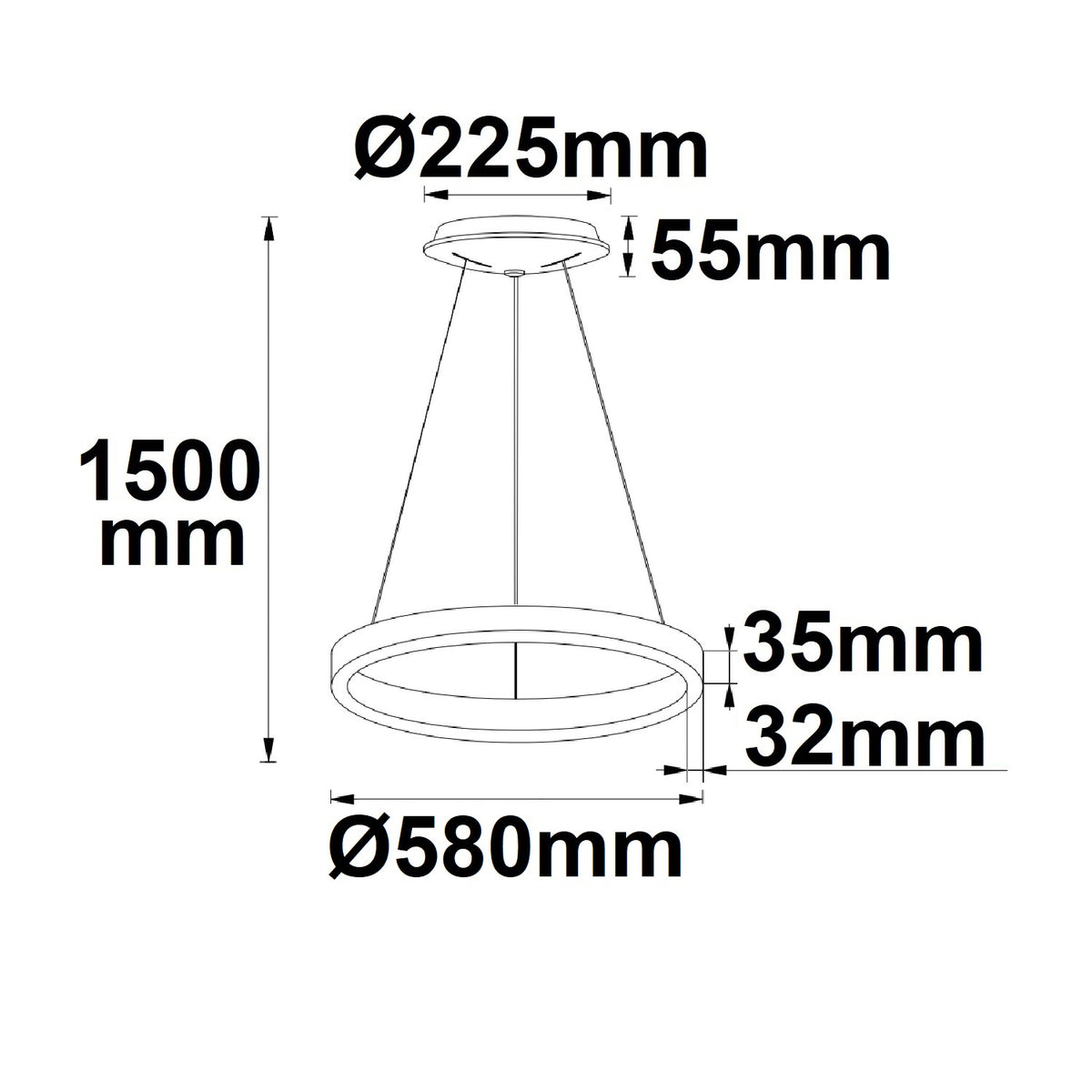 Orbit 580 | Hanglamp | rond | CCT 3000/3500/4000K | dimbaar | 48W