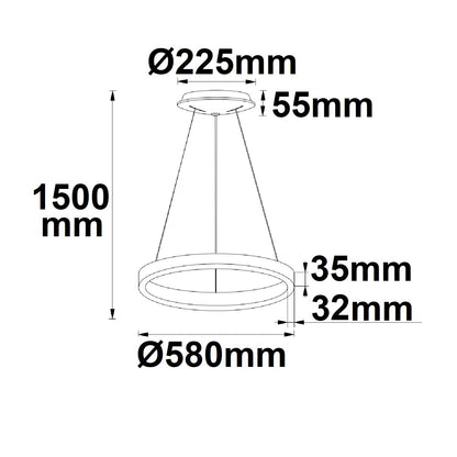 Orbit 580 | Hanglamp | rond | CCT 3000/3500/4000K | dimbaar | 48W