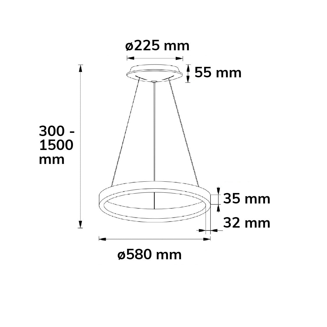 Orbit 580 | Hanglamp | rond | CCT 3000/3500/4000K | dimbaar | 48W