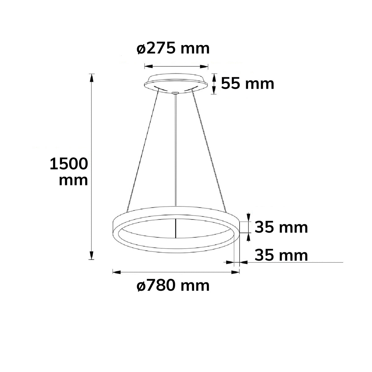 Orbit 780 | Hanglamp | rond | CCT 3000/3500/4000K | dimbaar | 60W