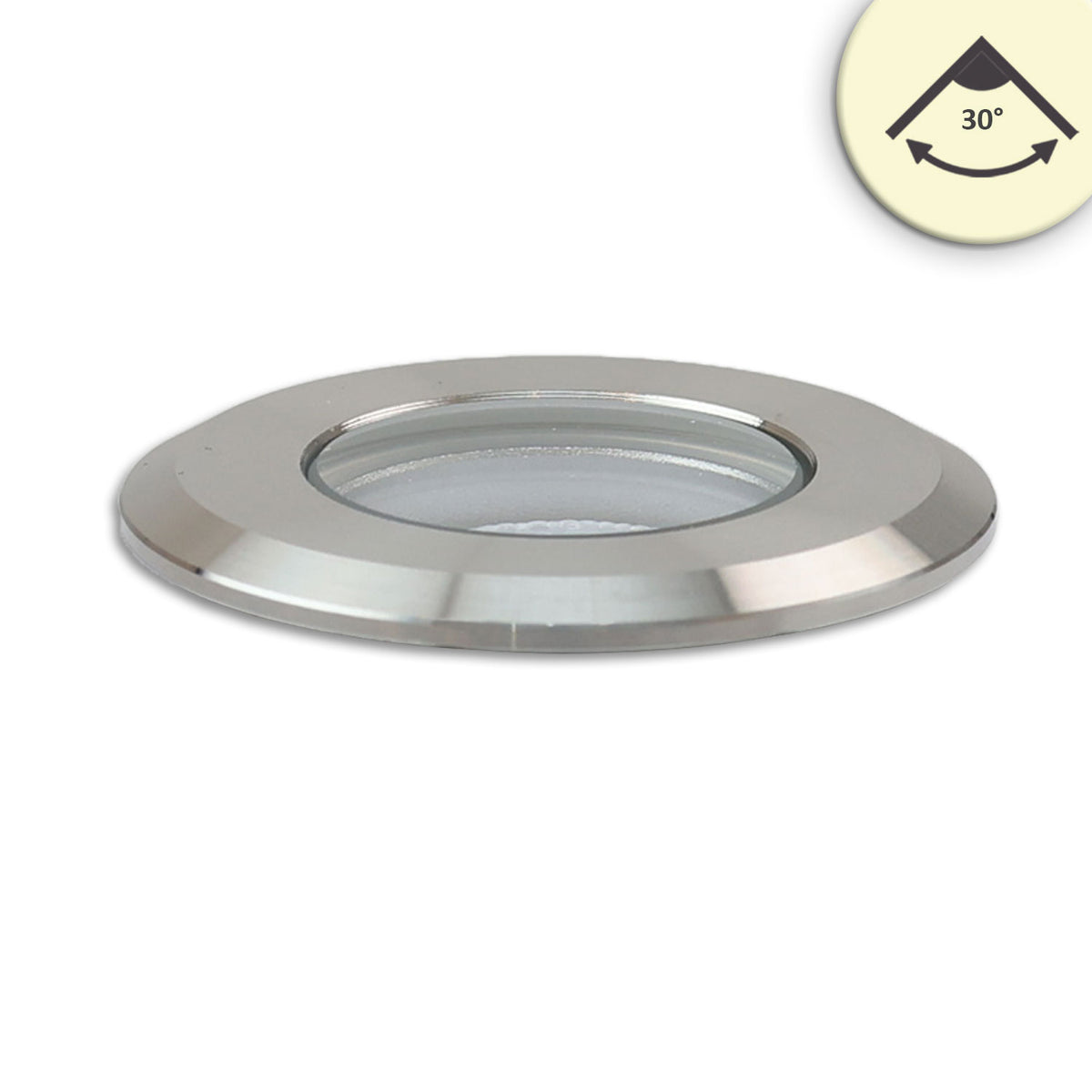 Grondspot | rond 45mm | 3000K | 3W | 30° | 12-24V | IP67 | RVS