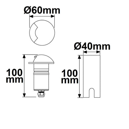 1SIDE | Grondspot | rond | Ø60mm | 12-24V | IP67 | 3W | warm wit