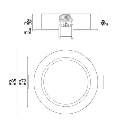 Inbouwframe | rond | gatmaat 68mm | GU10/MR16