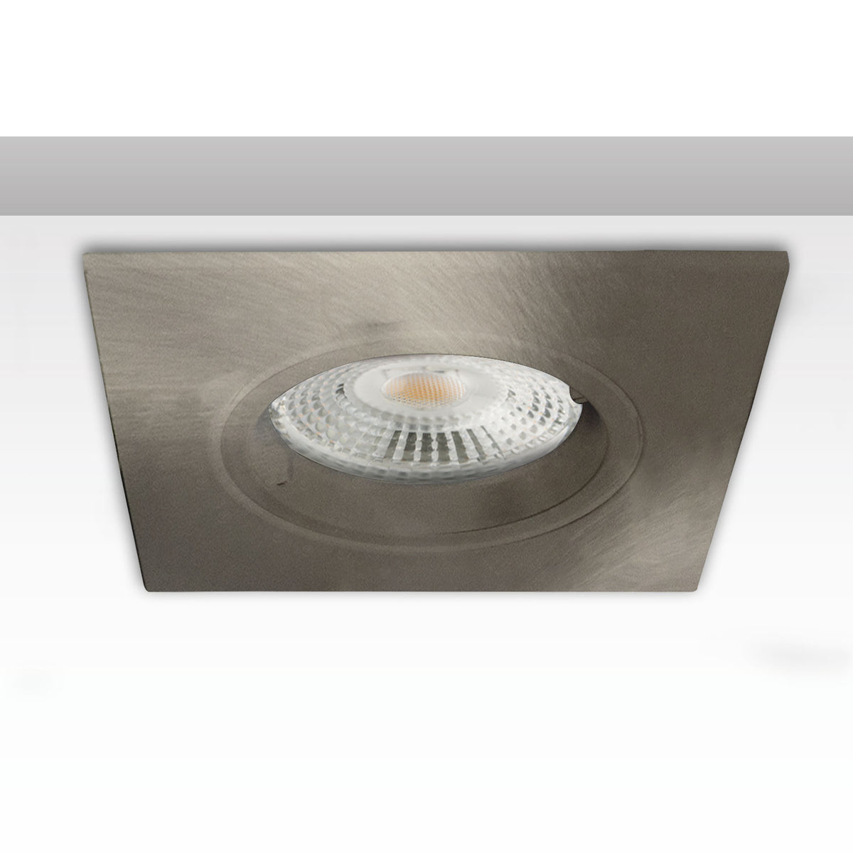 Inbouwframe | vierkant | gatmaat 68mm | geborsteld aluminium | voor GU10/MR16