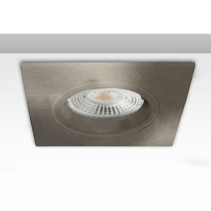 Inbouwframe | vierkant | gatmaat 68mm | geborsteld aluminium | voor GU10/MR16
