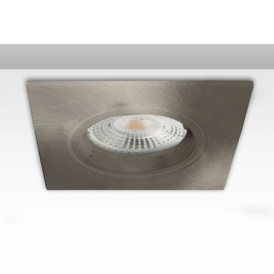 Inbouwframe | vierkant | gatmaat 68mm | geborsteld aluminium | voor GU10/MR16