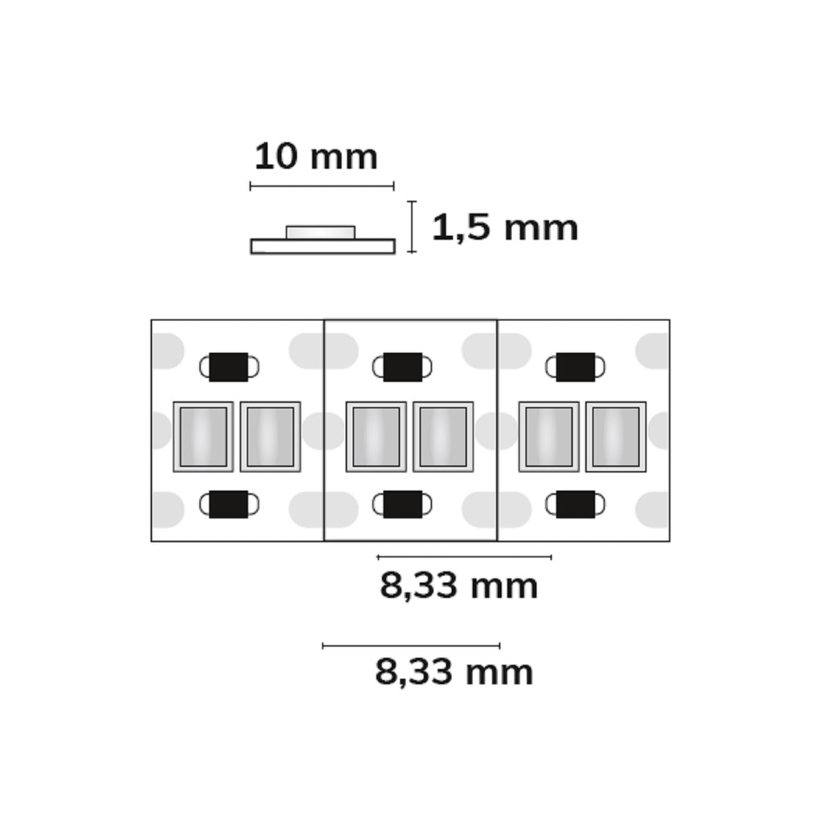 Linear10 CRI923/960 CCT | LED-strip | 5m | 2300K-6000K | 10W+10W | 240 LED/m | 24V | IP20