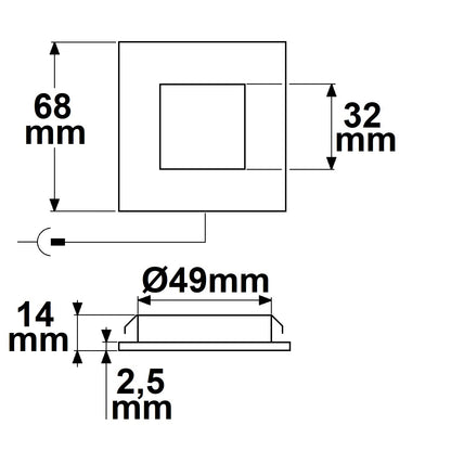 MiniAMP | Meubelinbouwspot | vierkant | 1900-4000K | 3W | 24V | 120° | geborsteld aluminium