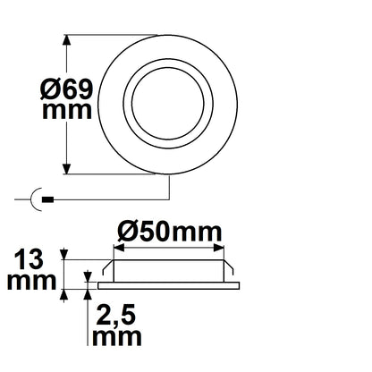 MiniAMP | Meubelinbouwspot | rond | 3000K | 3W | 24V | 120° | zwart