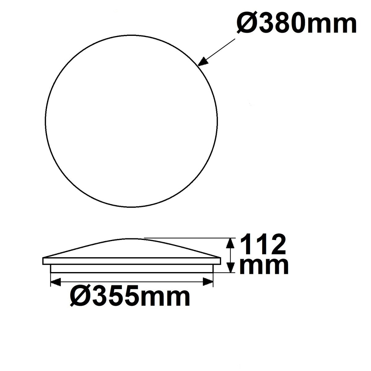 Plafondlamp | wand/plafond | rond | DN380 | 24W | IP54 | wit