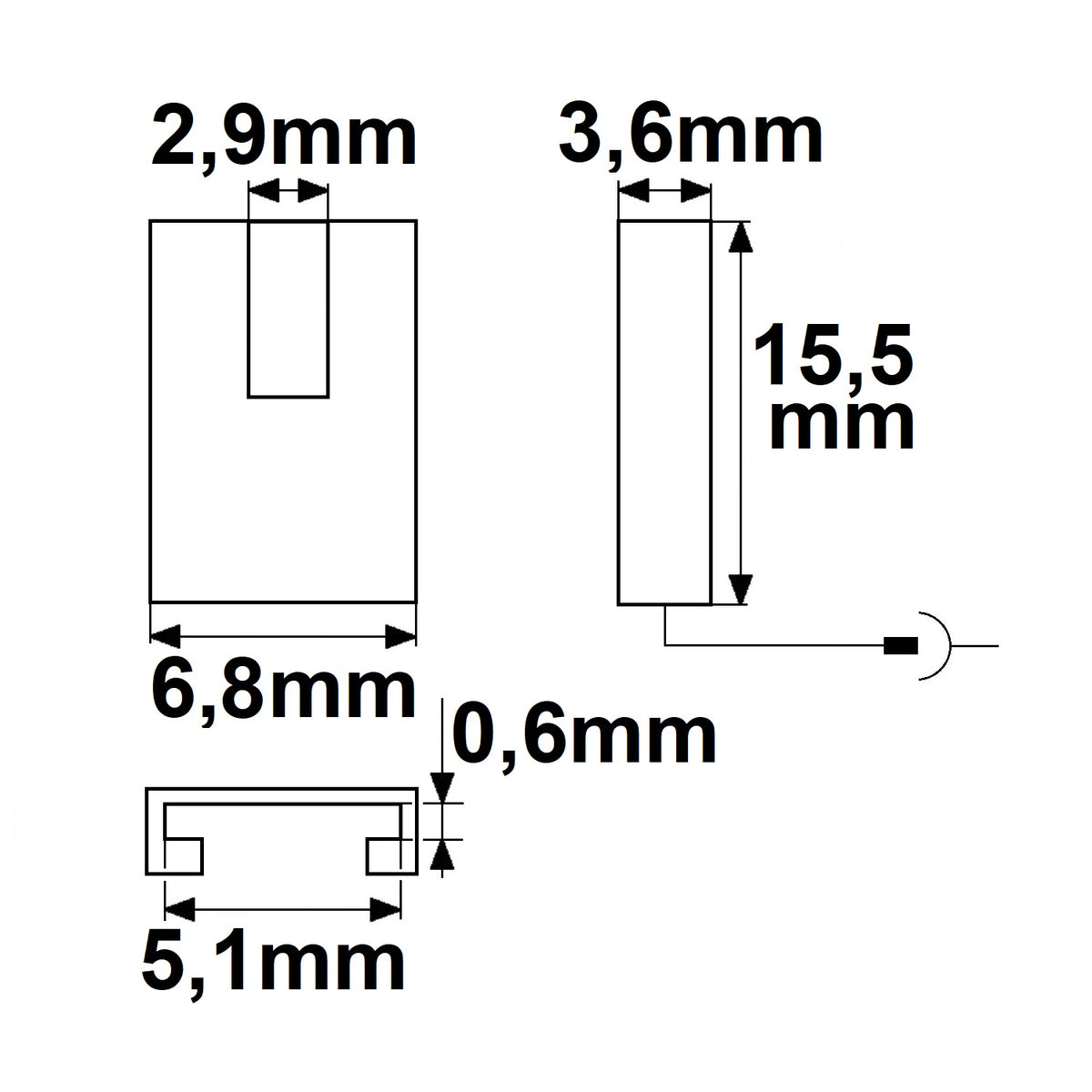 MiniAMP | Connector | male stekker naar K2-25 | voor 2-polige LED-strip 5mm | max. 3A