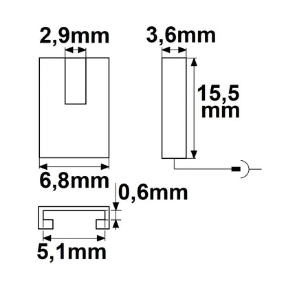 MiniAMP | Connector | male stekker naar K2-25 | voor 2-polige LED-strip 5mm | max. 3A