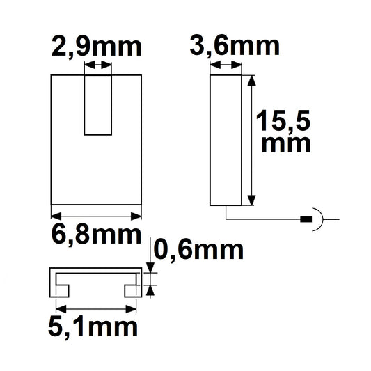 MiniAMP | Connector | male stekker naar K2-25 | voor 2-polige LED-strip 5mm | max. 3A