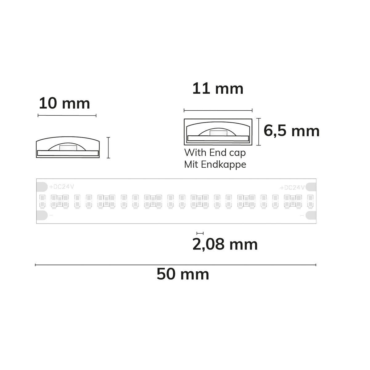 AQUA COB930 Linear | LED-strip | 5m | 3000K | 8W/m | 24V | IP68