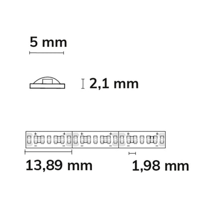 COB930 MICRO Linear | LED-strip | 5mm | 5m | 3000K | 7W/m | 24V | IP20