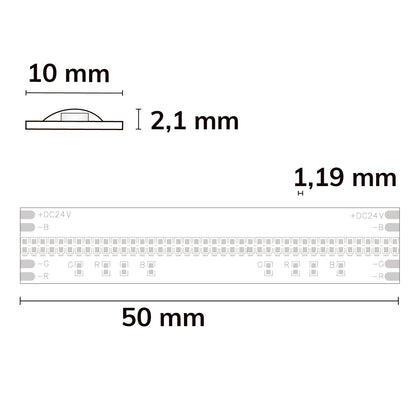 COB RGB Linear | LED-strip | 5m | 14,4W/m | 24V | IP20