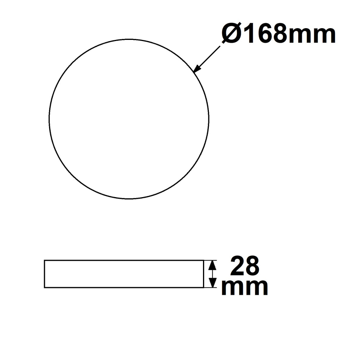 LED-module | ombouwprint rond | 168mm | met magneet | 16W
