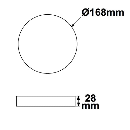 LED-module | ombouwprint rond | 168mm | met magneet | 16W