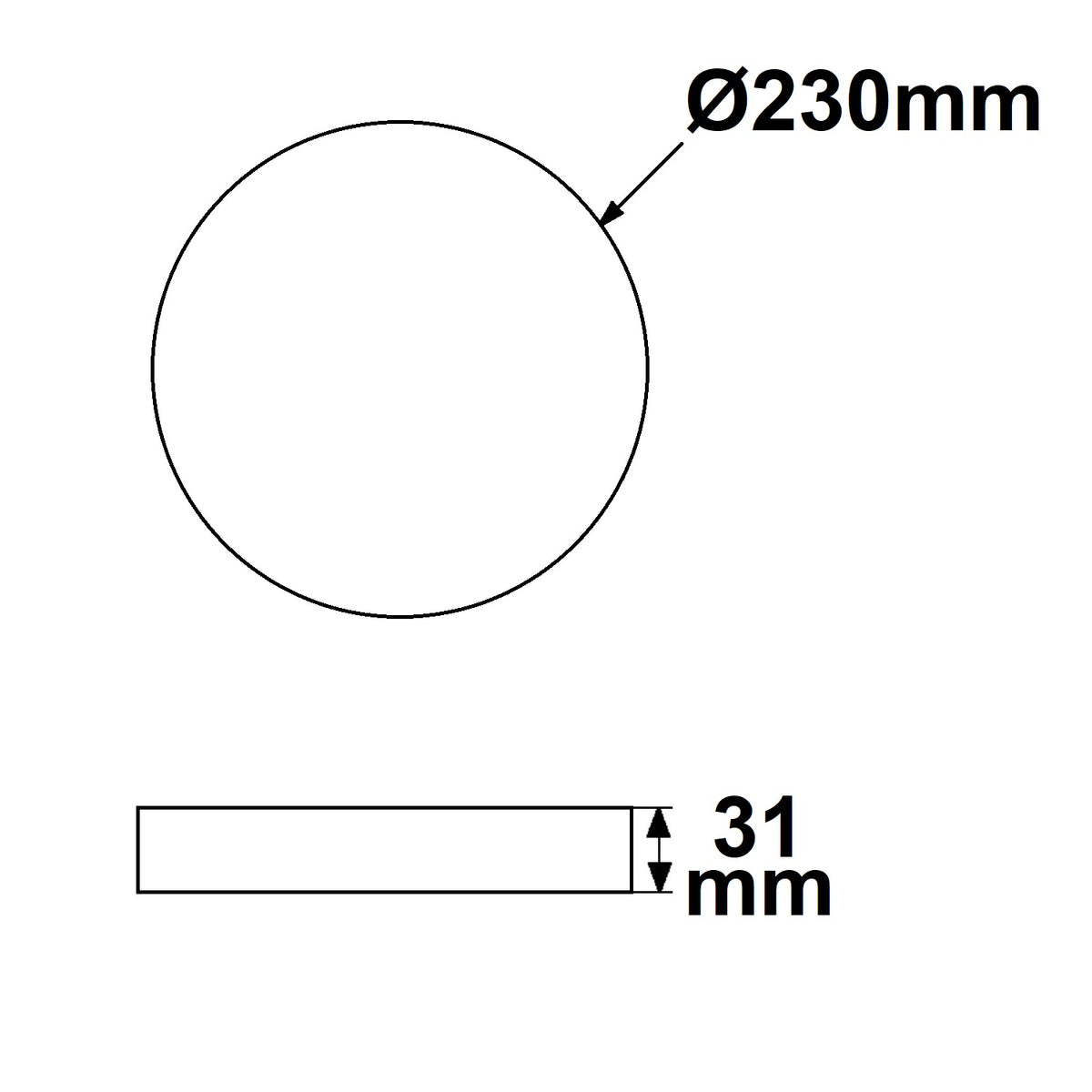 LED-module | ombouwprint rond | 230mm | met magneet | 24W