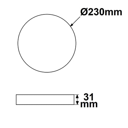LED-module | ombouwprint rond | 230mm | met magneet | 24W