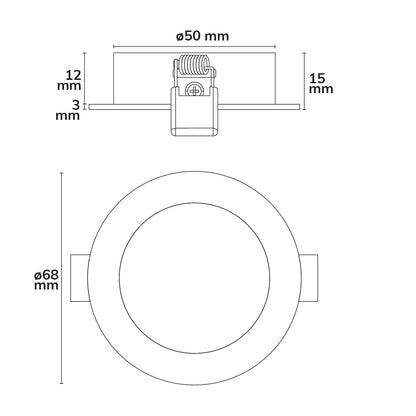 Inbouwspot | meubel | geborsteld aluminium | rond | 120° | 24V | dynamic white 1900K-5000K | 3W