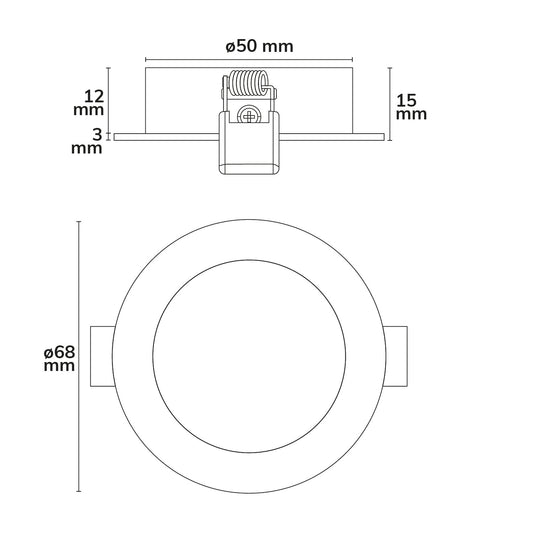 Inbouwspot | meubel | geborsteld aluminium | rond | 120° | 24V | dynamic white 1900K-5000K | 3W