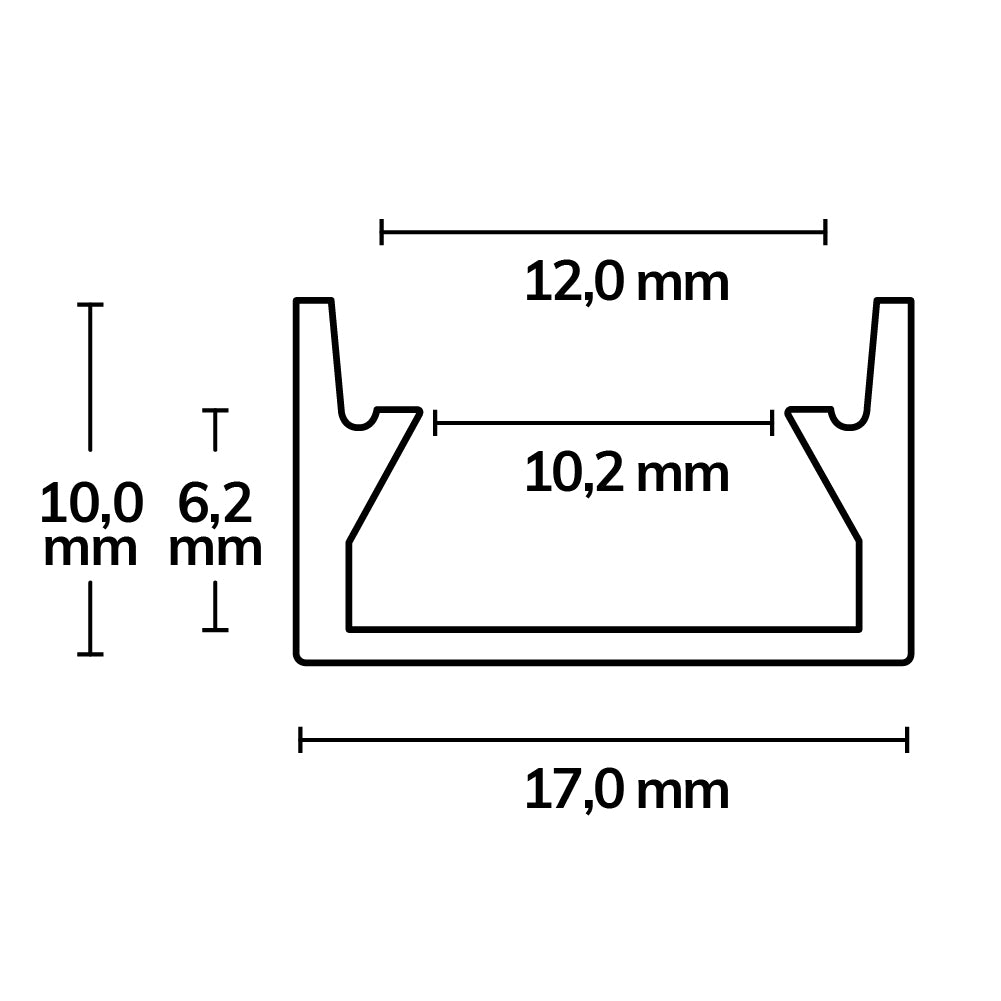 GROUND-IN10 | Aluminium profiel | inbouw | beloopbaar | geanodiseerd | 200cm