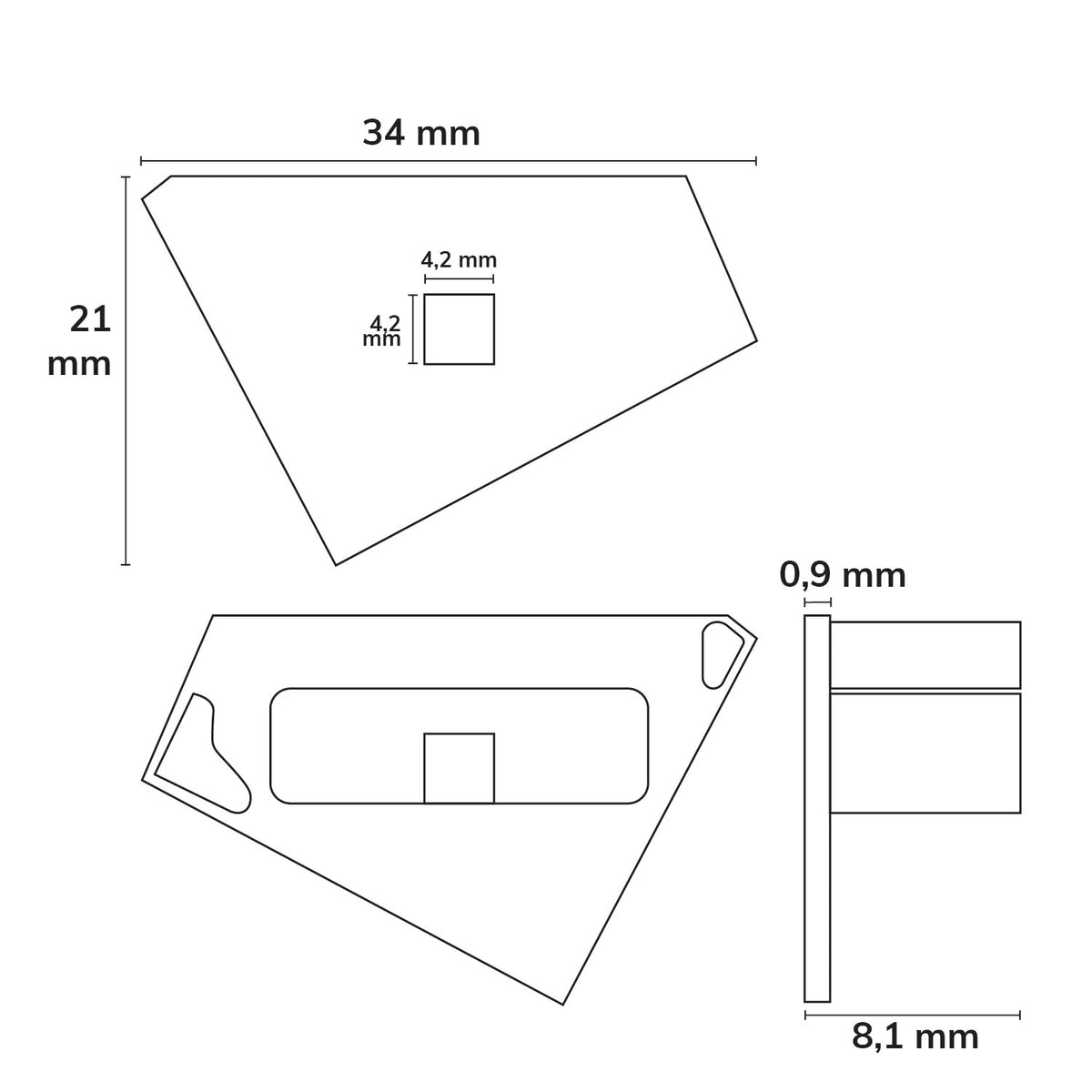 EC111 | Profielaccessoire | eindkap zwart met kabeldoorvoer | voor CORNER18 | links