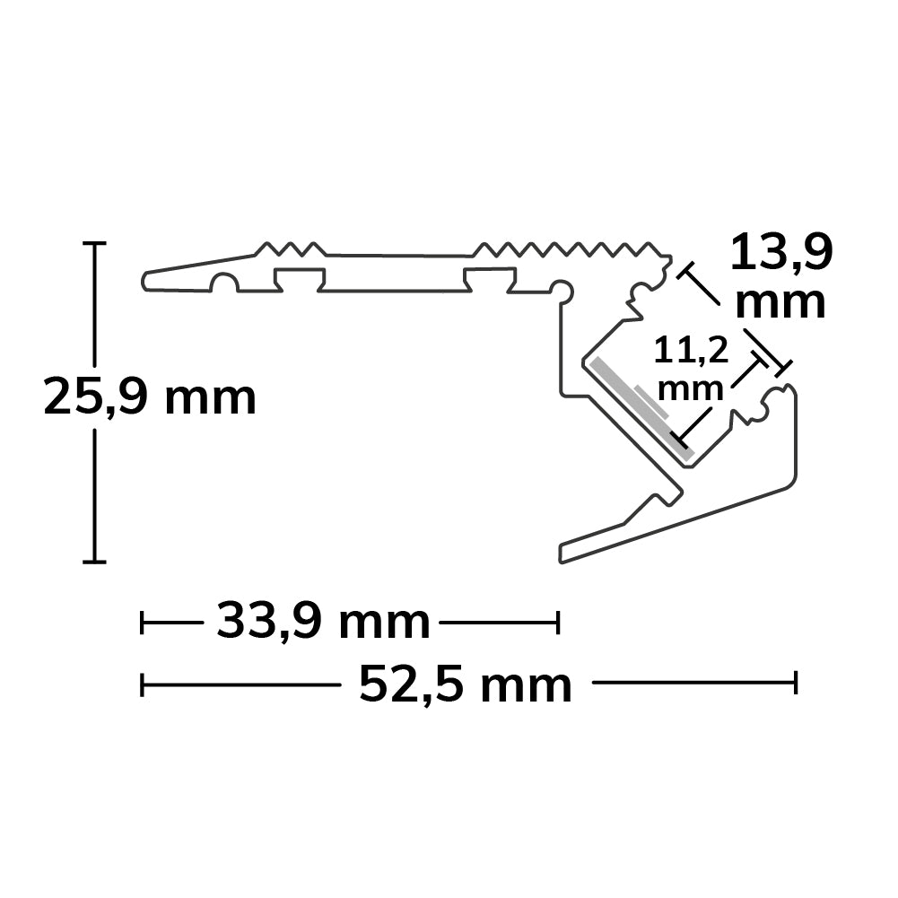 STAIRS12 | Aluminium profiel | traptrede | geanodiseerd | 200cm