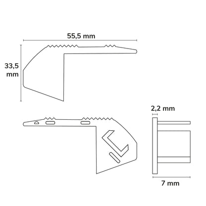 EC218 | Profielaccessoire | eindkap wit voor tegelprofiel UP8 | 1 stuk