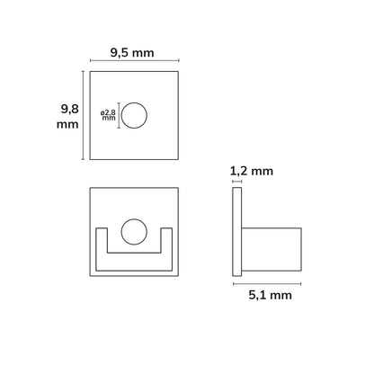 EC219 | Profielaccessoire | eindkap grijs voor tegelprofiel UP8 | met kabeldoorvoer