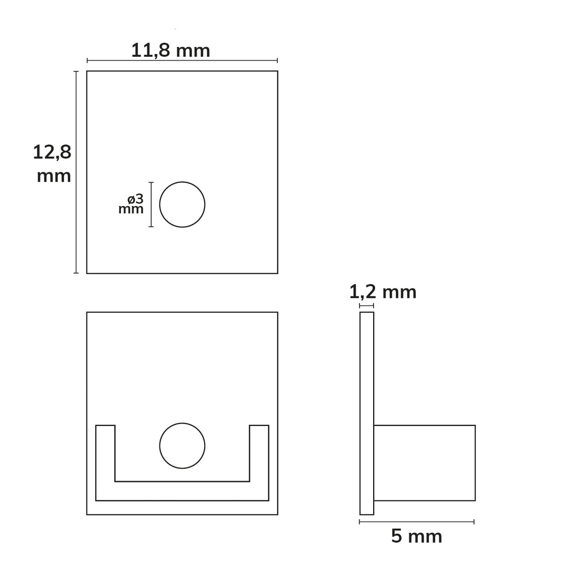 EC221 | Profielaccessoire | eindkap wit voor tegelprofiel UP10 | met kabeldoorvoer