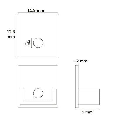 EC221 | Profielaccessoire | eindkap wit voor tegelprofiel UP10 | met kabeldoorvoer
