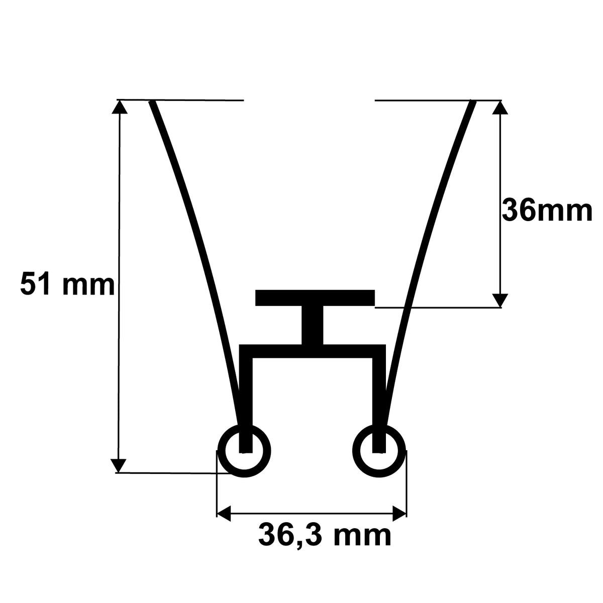 Profielaccessoire | montageveer | voor IL-ALU20, DIVE20 FLAT en DIVE20 | grijs