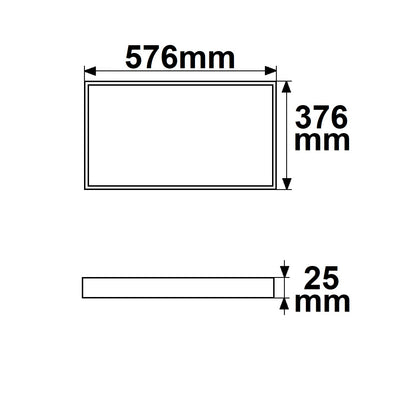 H25 | Lichtframe | binnenmaat 320x520mm | dynamic white | 36W | CRI92