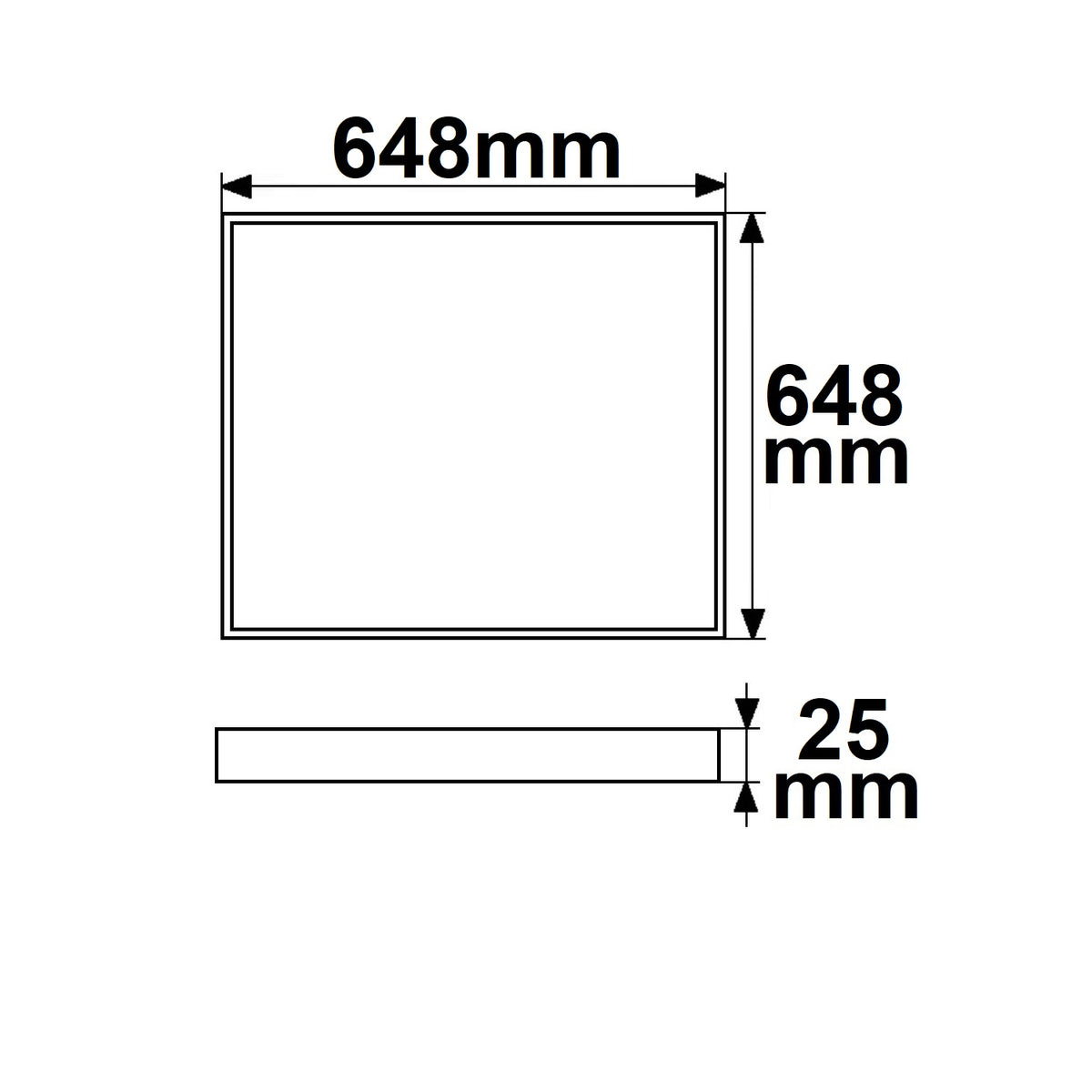 H25 | Lichtframe | binnenmaat 595x595mm | dynamic white | 50W | CRI92