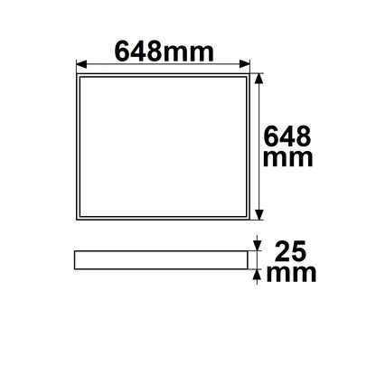 H25 | Lichtframe | binnenmaat 595x595mm | dynamic white | 50W | CRI92