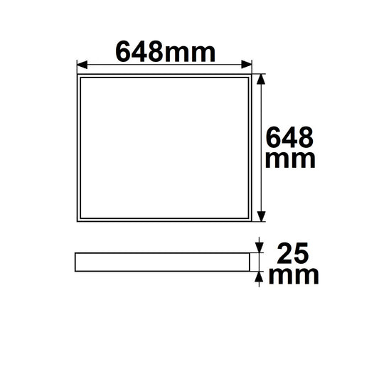 H25 | Lichtframe | binnenmaat 595x595mm | dynamic white | 50W | CRI92