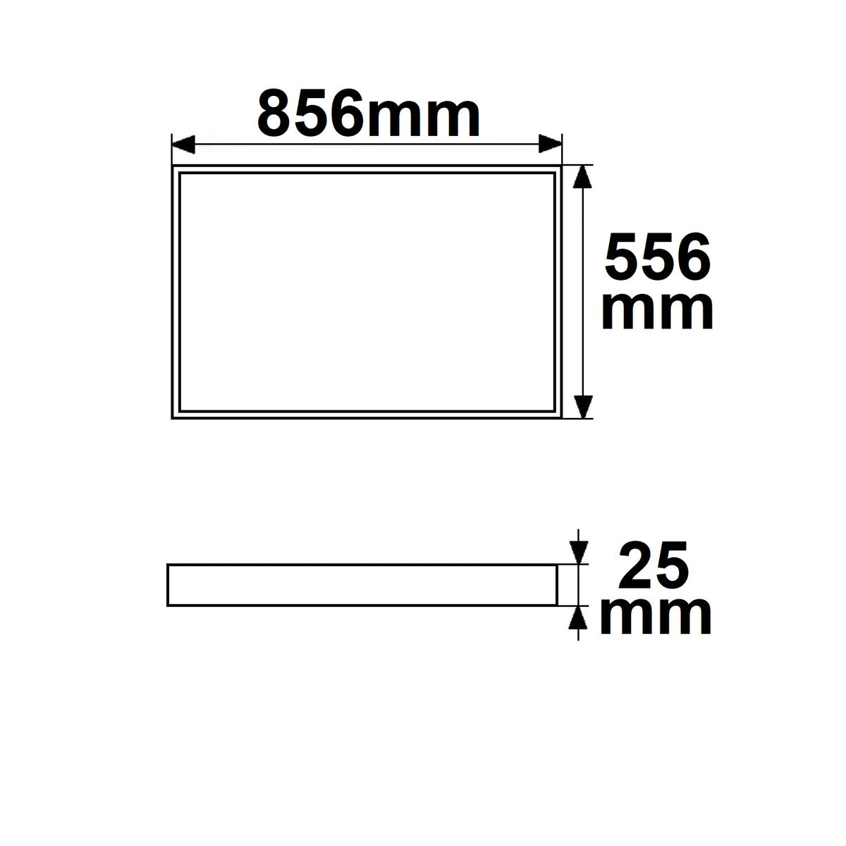 H25 | Lichtframe | binnenmaat 500x800mm | dynamic white | 54W | CRI92