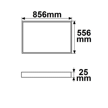 H25 | Lichtframe | binnenmaat 500x800mm | dynamic white | 54W | CRI92