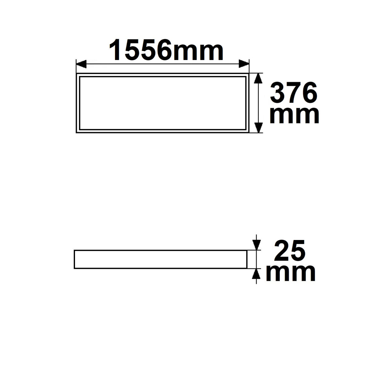 H25 | Lichtframe | binnenmaat 320x1500mm | dynamic white | 75W | CRI92