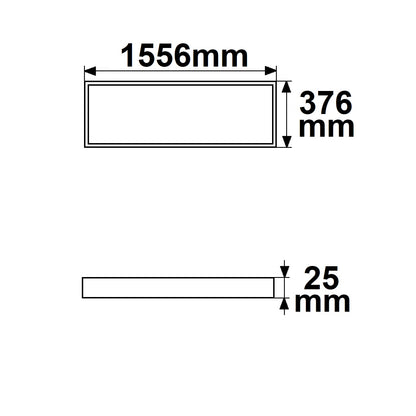 H25 | Lichtframe | binnenmaat 320x1500mm | dynamic white | 75W | CRI92