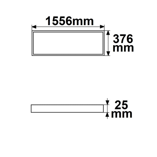 H25 | Lichtframe | binnenmaat 320x1500mm | dynamic white | 75W | CRI92
