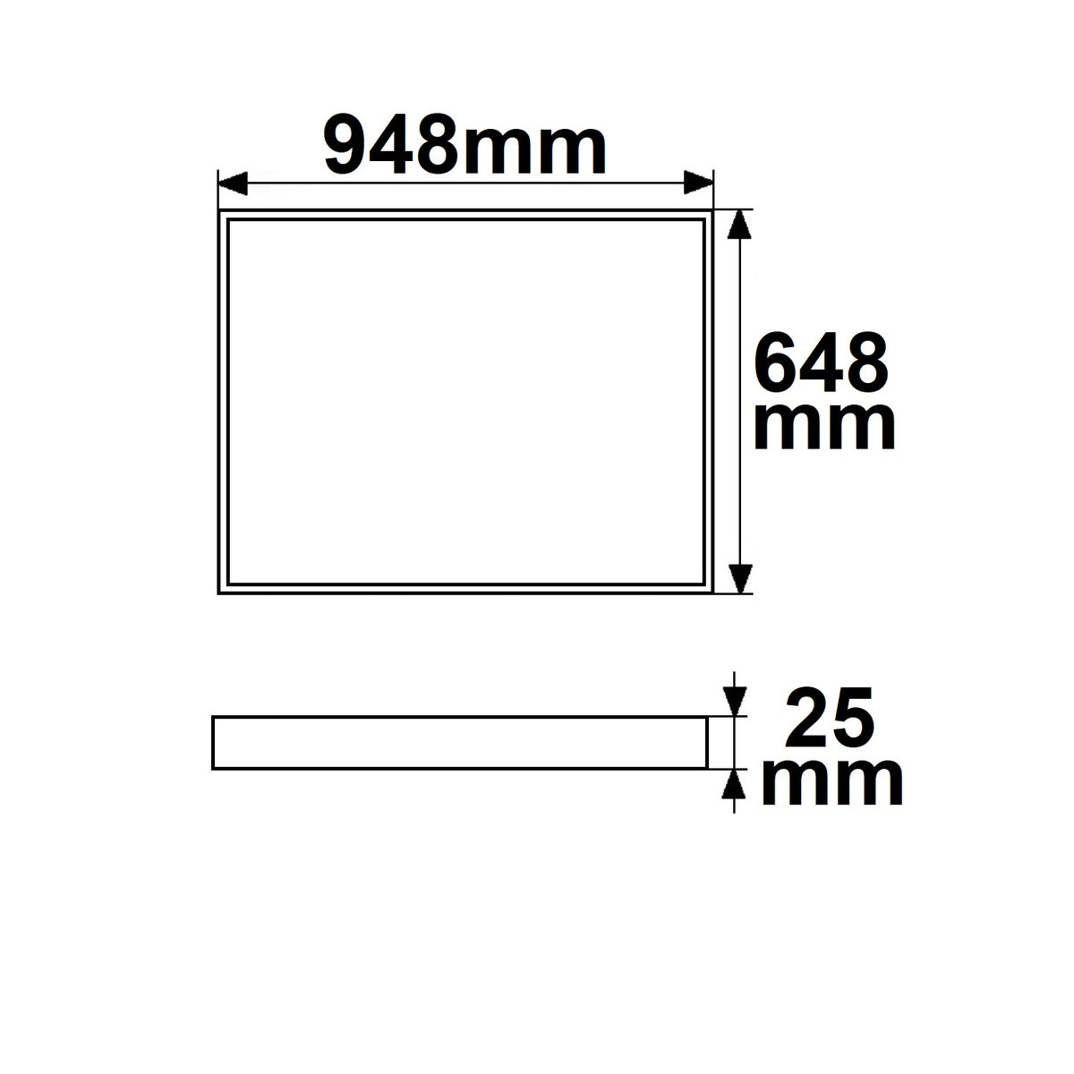 H25 | Lichtframe | binnenmaat 592x892mm | dynamic white | 62W | CRI92