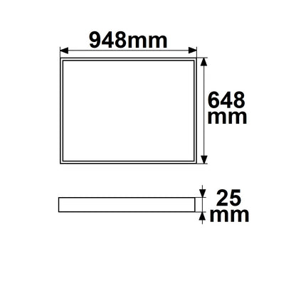 H25 | Lichtframe | binnenmaat 592x892mm | dynamic white | 62W | CRI92